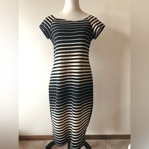 Stripes Sheath Dress, Size M